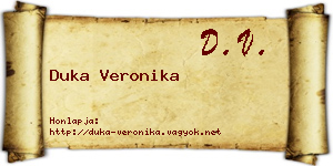 Duka Veronika névjegykártya